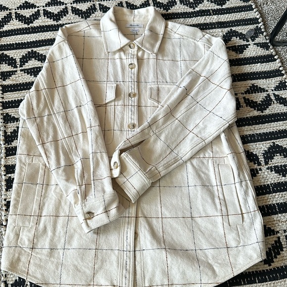 Madewell Bouclé Oversized Shirt-Jacket in Windowpane - Picture 7 of 7